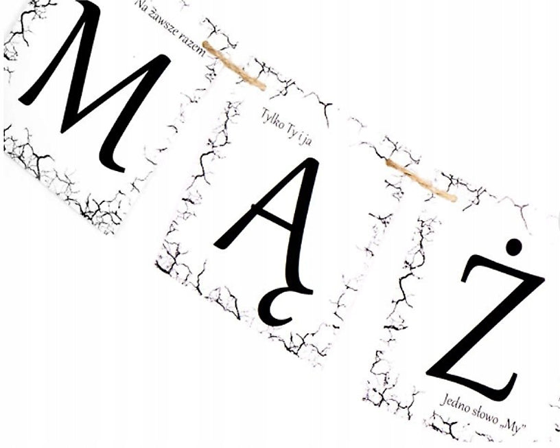 Baner MĄŻ ŻONA Weselny Dekoracja Ślubna 100cm