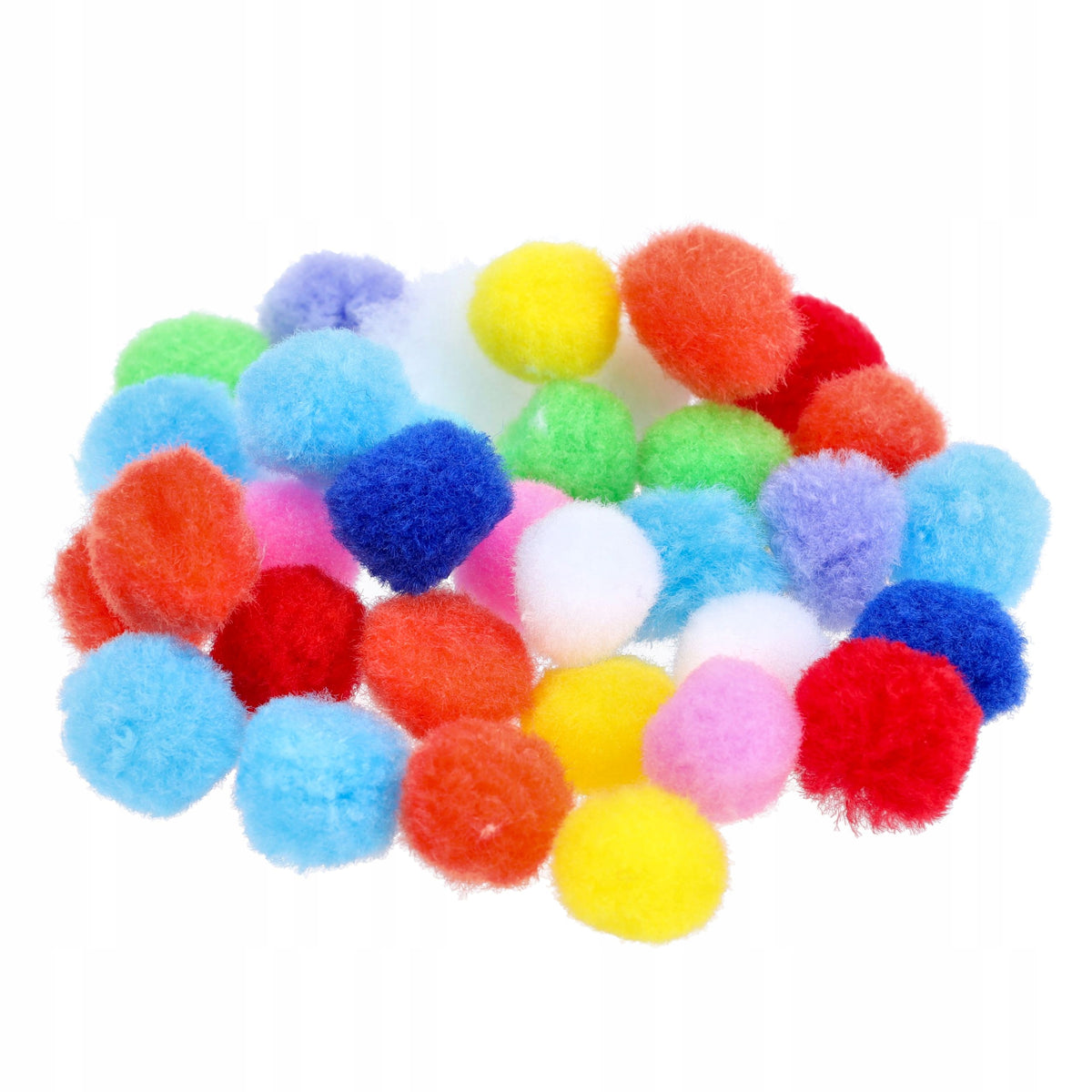Pompony POLIESTROWE kolorowe do DEKORACJI pomponiki OZDOBNE mix 2cm 40szt
