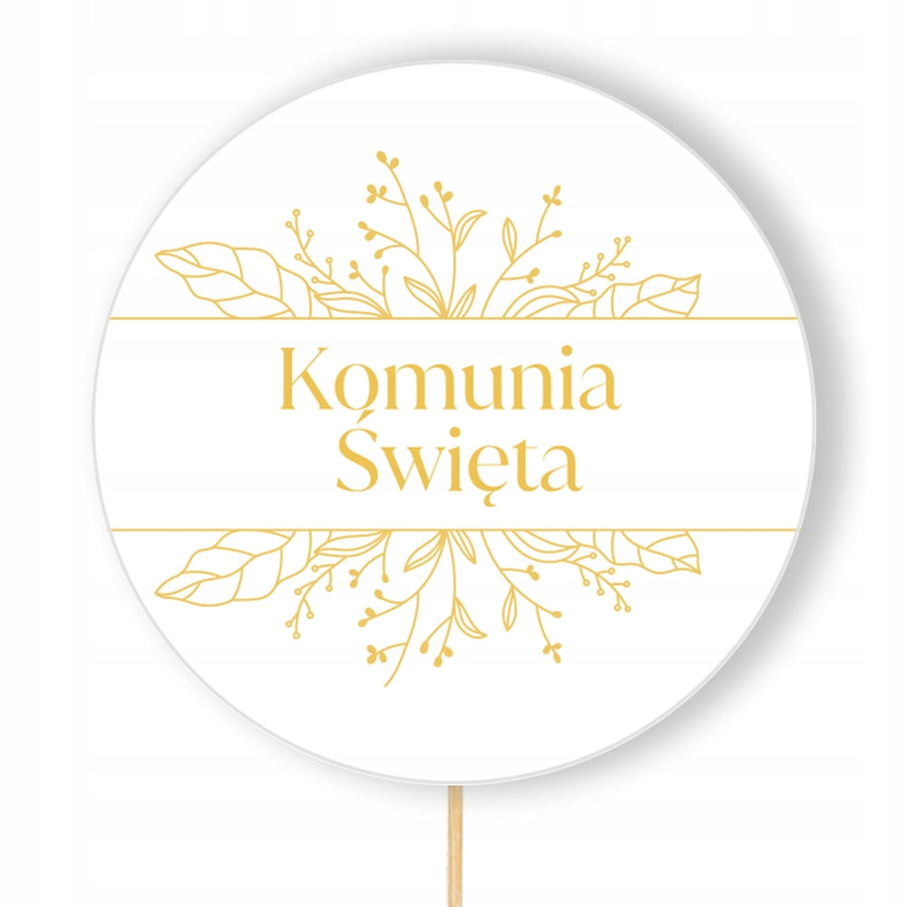 Topper Na Tort Dekoracje Komunijne Ozdoba Tortu Komunia Święta Piker