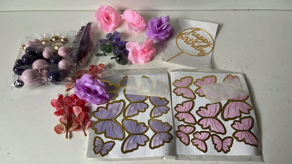 Zestaw Topperów Na Tort Dekoracja Ciast Na Chrzest Roczek Baby Shower Róż