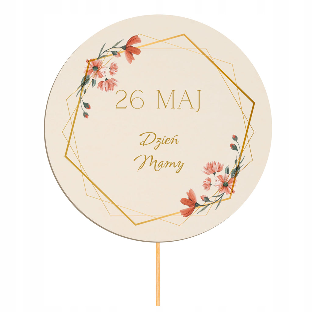 Topper na DZIEŃ MAMY Matki Dekoracje Na Tort Prezent Kwiaty Bukiet Pik