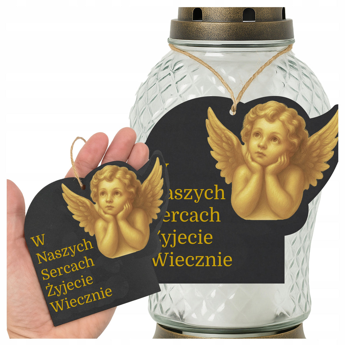 ZAWIESZKA NA ZNICZ dekoracja na WSZYSTKICH ŚWIĘTYCH cmentarz OZDOBA grób