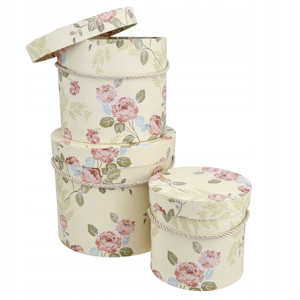 Flower Box Duży Okrągły Żółty w Kwiaty Dodatek do Kwiatów Bukiet DIY Ślub