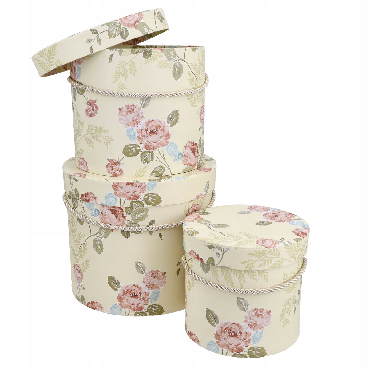 Flower Box Duży Okrągły Żółty w Kwiaty Dodatek do Kwiatów Bukiet DIY Ślub