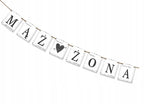 Baner MĄŻ ŻONA Weselny Dekoracja Ślubna 100cm