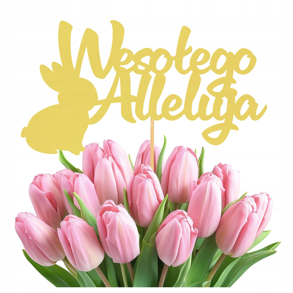 ZAJĄC WIELKANOCNY topper WESOŁEGO ALLELUJA na wielkanoc ŚWIĘCONKA BUKIET