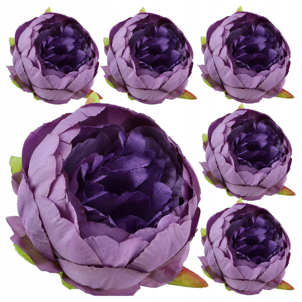 Peonie Piwonie Główki Dekoracyjne ŚLIWKA Do Kompozycji Stroika Ozdoba 6szt