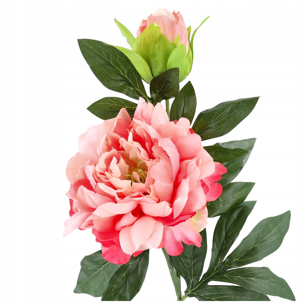 Peonia Gałązka SZTUCZNE KWIATY Dekoracyjna Ozdobna 70cm Peonie do wazonu