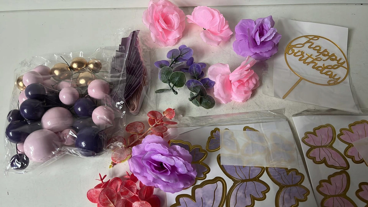 Zestaw Topperów Na Tort Dekoracja Ciast Na Chrzest Roczek Baby Shower Róż