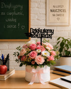 Topper Czarny Koniec roku Prezent Dla Pedagoga Szkolna Celebracja Pamiątka