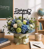 Topper Czarny Koniec roku Prezent Dla Pedagoga Ozdoba na Kwiaty Upominek