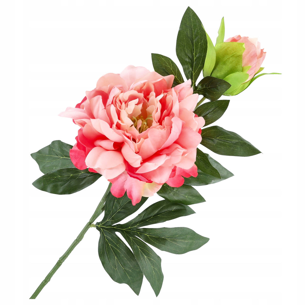 Peonia Gałązka SZTUCZNE KWIATY Dekoracyjna Ozdobna 70cm Peonie do wazonu