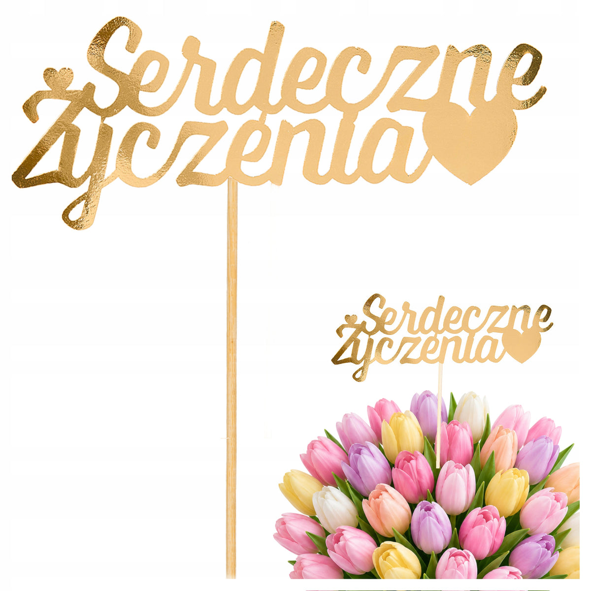 Topper Na Tort Ozdobny Toper Dekoracje Ozdoba Do Prezentu Urodziny Ślub