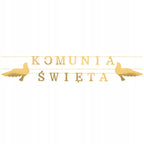 Baner Girlanda Napis Na Ścianę Komunia Święta Dekoracja Komunijna Złota