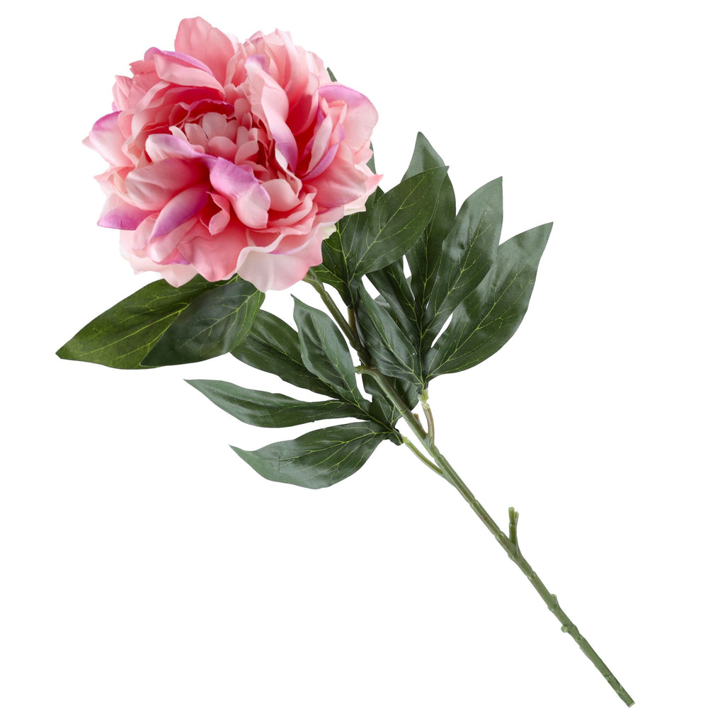 Gałązka Peonia 77cm Jasny Róż Krem Sztuczne Piwonie Kompozycja Kwiatowa