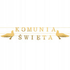 Baner Girlanda Napis Na Ścianę Komunia Święta Dekoracja Komunijna Złota