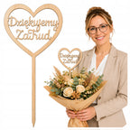 Topper Drewniany Koniec roku Elegancka Dekoracja Upominek dla Nauczyciela