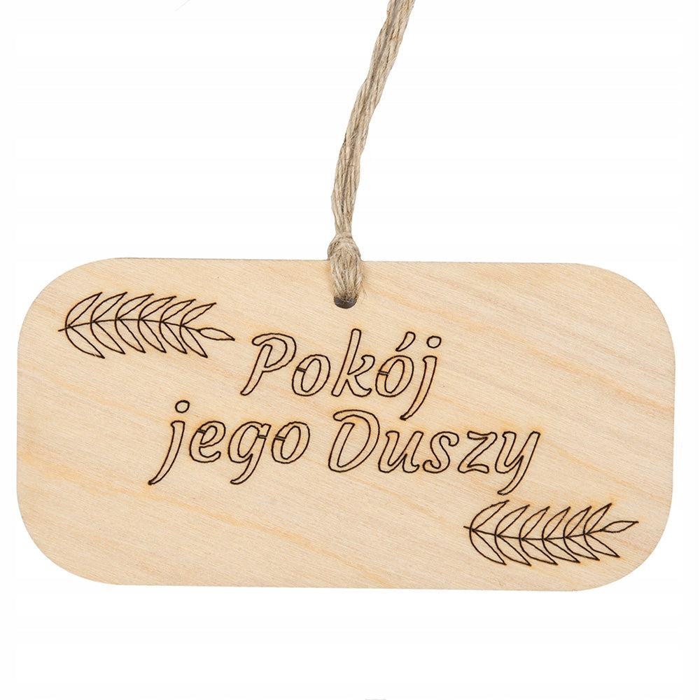 Zawieszka Ozdobna Na Znicz Napis Pokój Jego Duszy