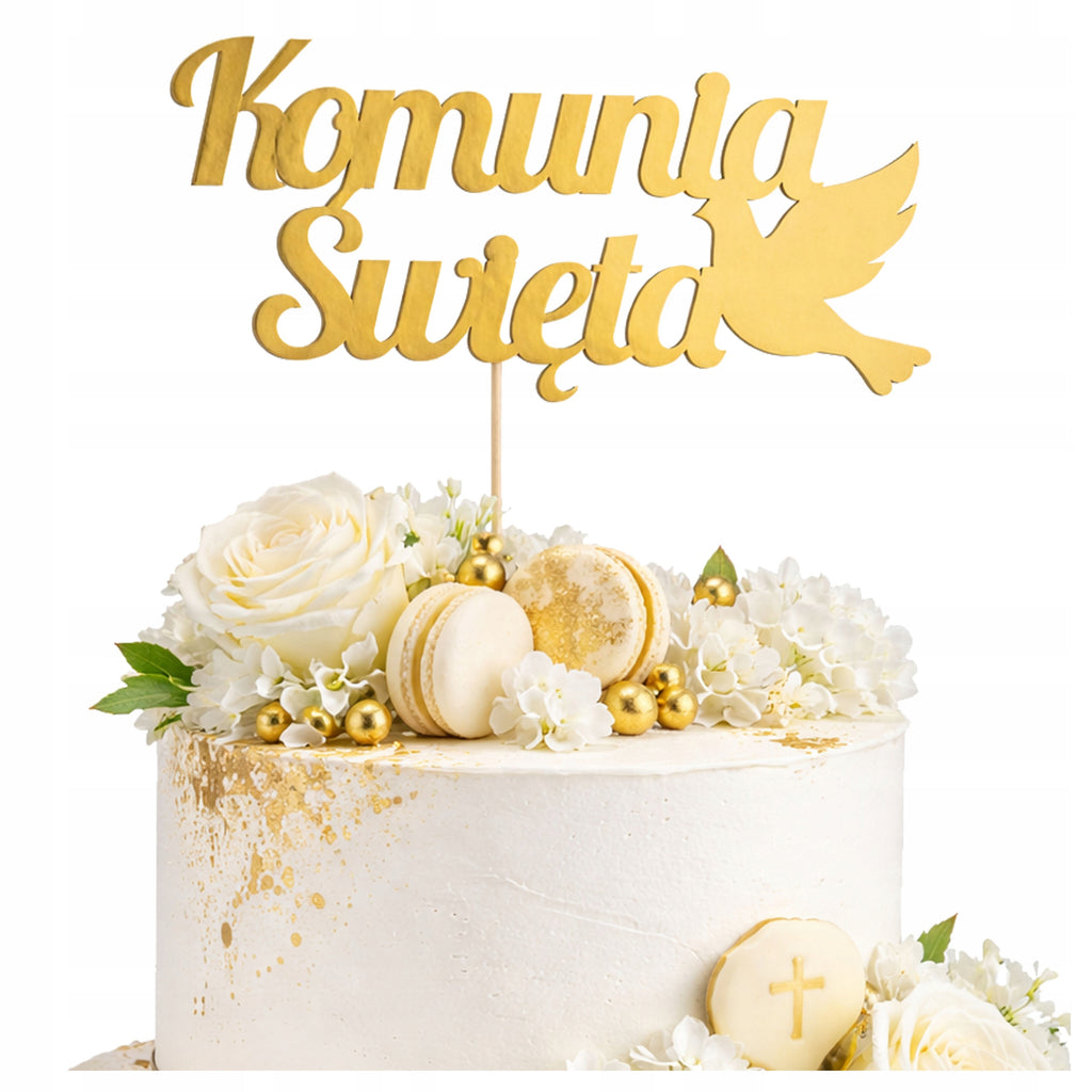 Topper Na Tort Komunia Święta Dekoracja Komunijna Toper Ozdobny Na Komunię
