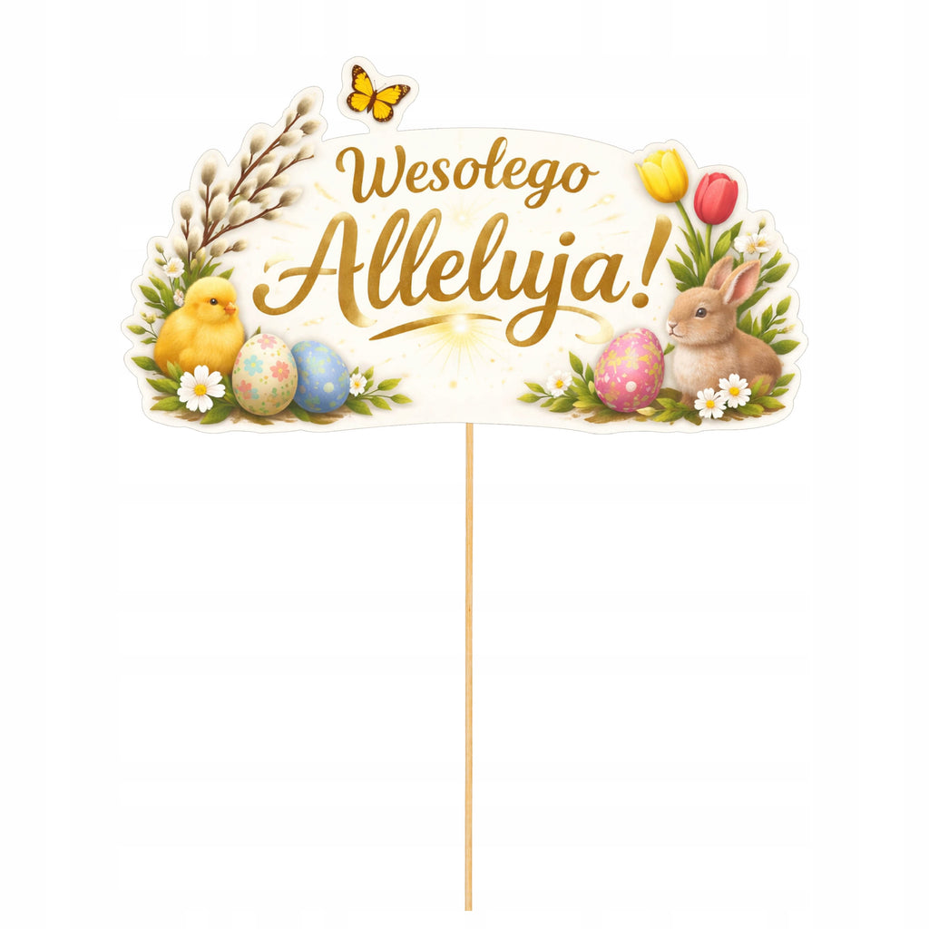 WESOŁEGO ALLELUJA topper toper WIELKANOCNE DEKORACJE święconka WIELKANOC