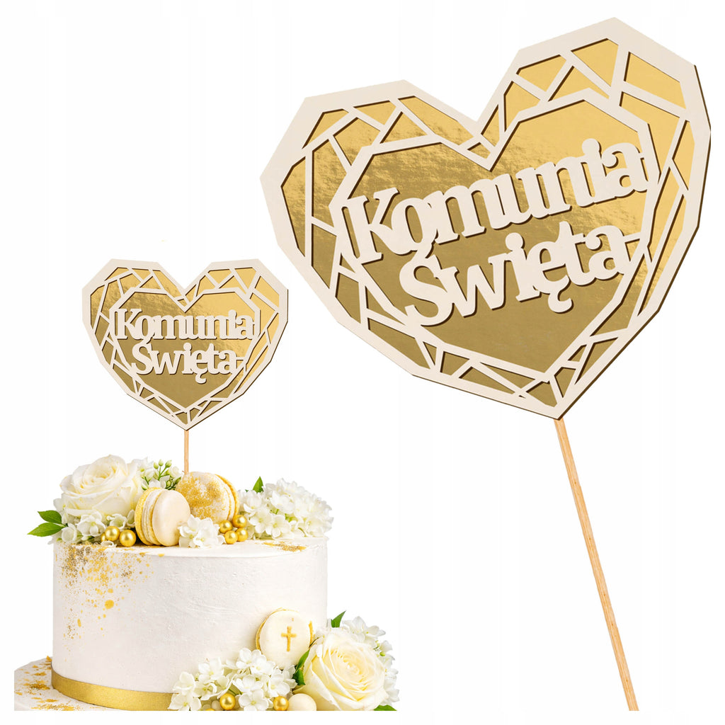 Topper Na Tort Dekoracja Komunijna Ozdobny Dekoracje Do Tortu Komunia Toper
