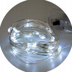 LAMPKI LEDOWE druciki LED na baterie na druciku zimne 2m dekoracja stołu