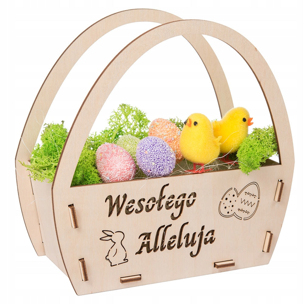 Koszyk Drewniany Koszyczek Ozdoba Wielkanocna