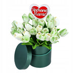 PREZENT NA DZIEŃ MATKI FLOWERBOX TULIPANY SILIKONOWE 30szt BUKIET TOPPER