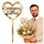Topper Złoto Koniec roku Szkolne Podziękowanie Dzień Nauczyciela Prezent