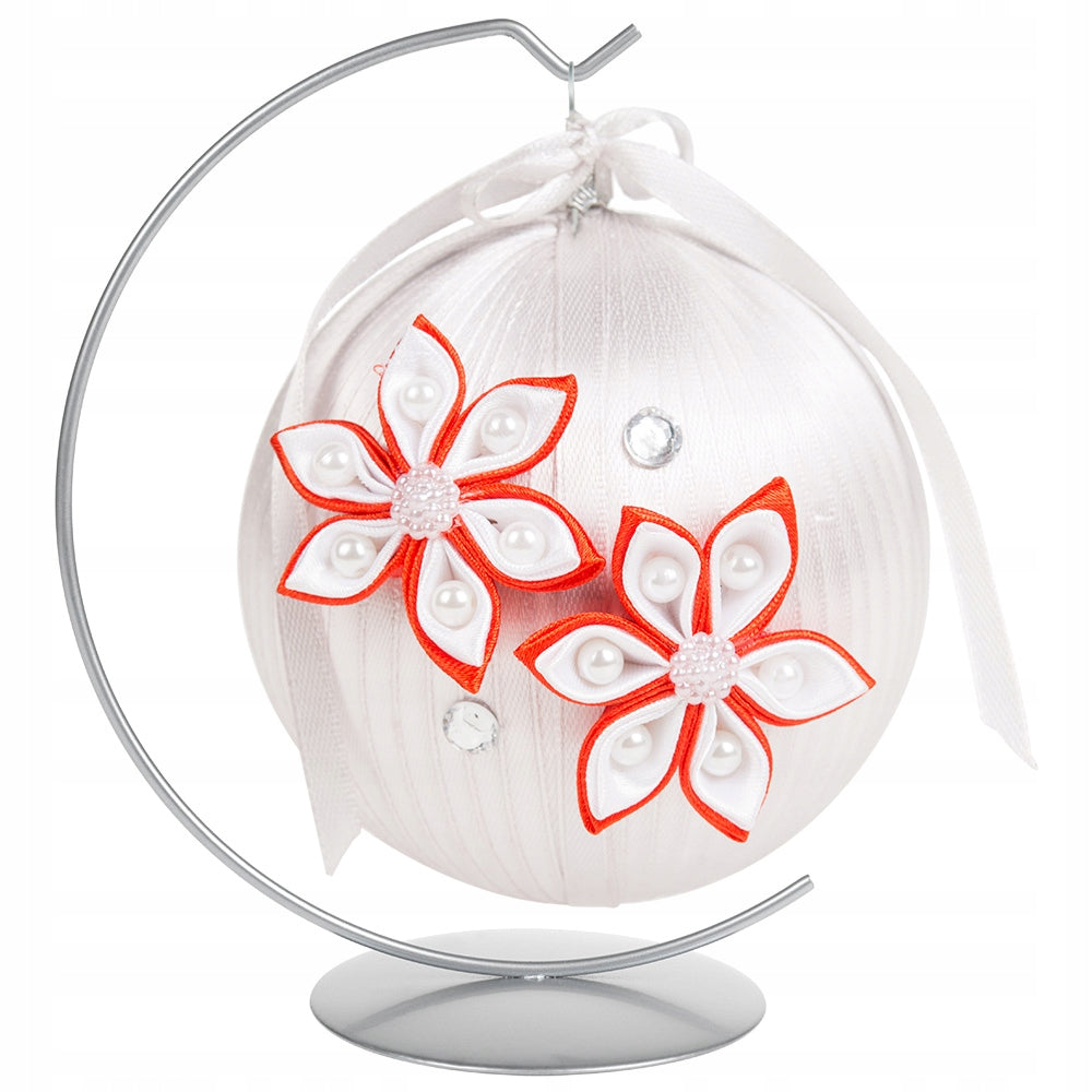 Stojak Ozdobny Wieszak Na Bombkę Bombki Srebro Boże Narodzenie Ozdoba 10cm