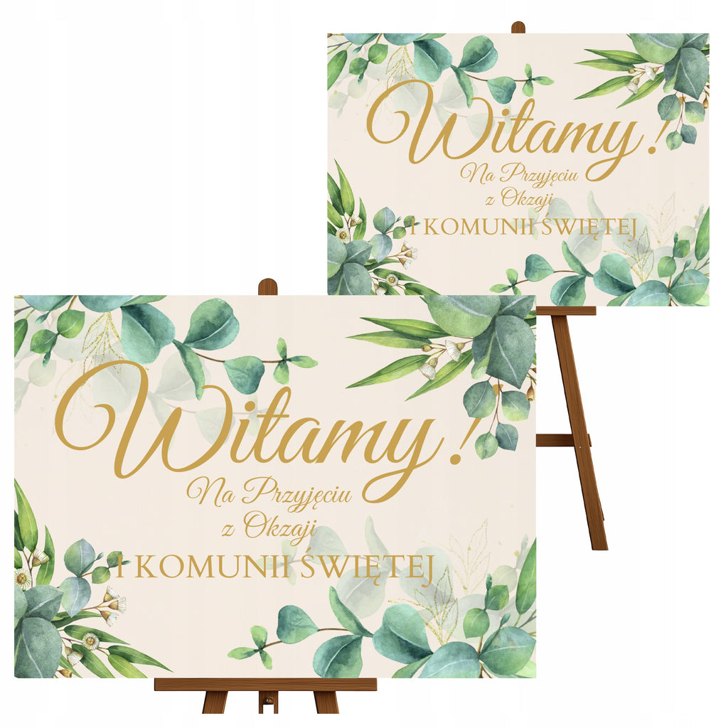 Tablica Powitalna na Komunię Dekoracje Komunijne Komunia Święta 70x50 cm