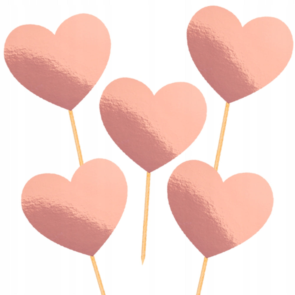 Topper Serce Dekoracyjne Toppery Na Tort Rose Gold