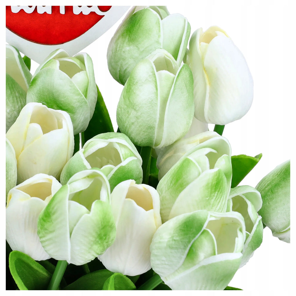 PREZENT NA DZIEŃ MATKI FLOWERBOX TULIPANY SILIKONOWE 30szt BUKIET TOPPER