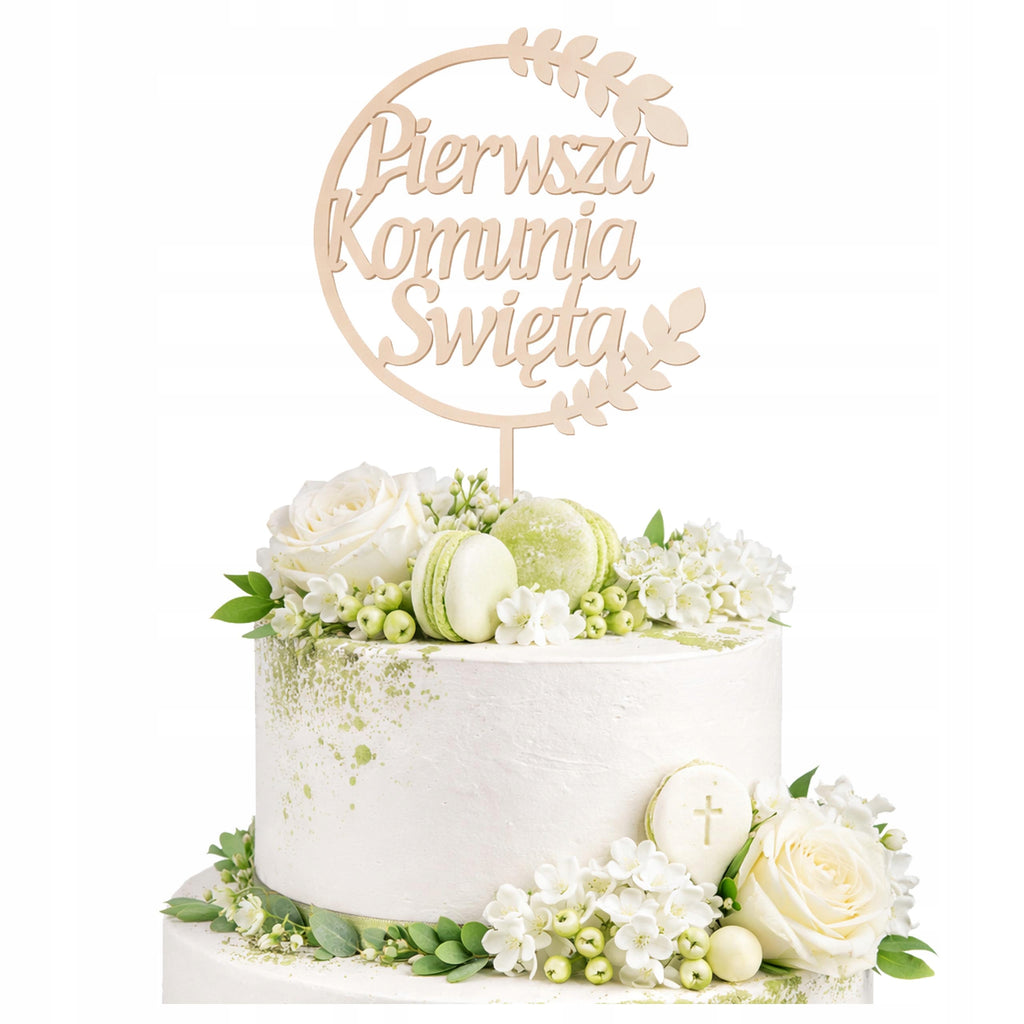 Topper Na Tort Komunia Święta Dekoracja Piker Dekoracja Komunijna Ozdoba
