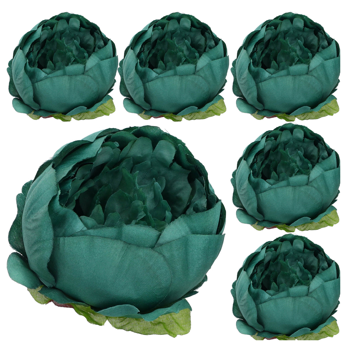 Główka Peonia Turkus 6szt Zestaw Główek wyrobowych 10cm Kwiaty Sztuczne
