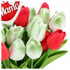 SZTUCZNE TULIPANY 30szt KWIATY FLOWERBOX prezent na DZIEŃ MATKI topper