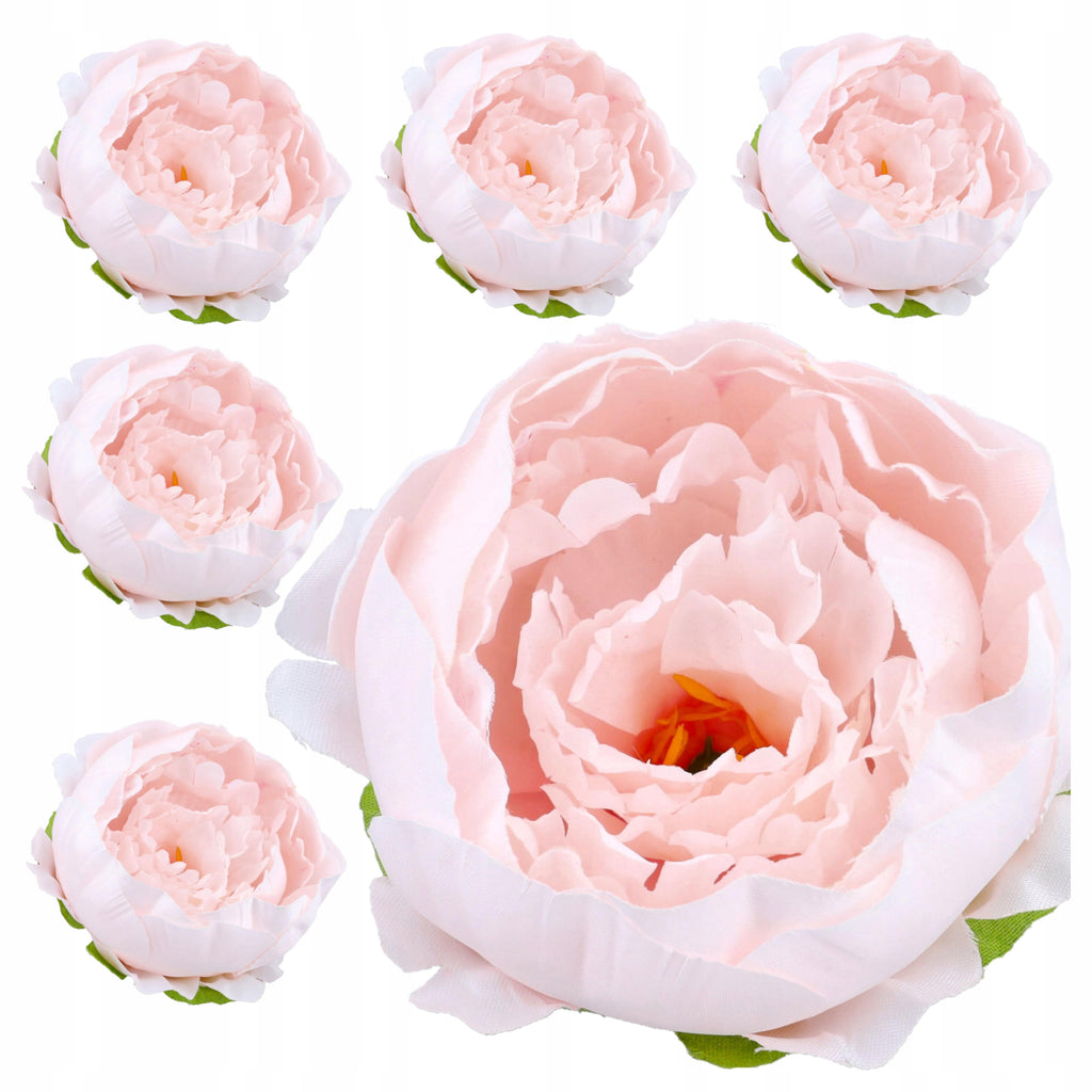 PEONIE KWIATY SZTUCZNE główki wyrobowe JAK ŻYWE 6szt PIWONIA PEONIA stroik