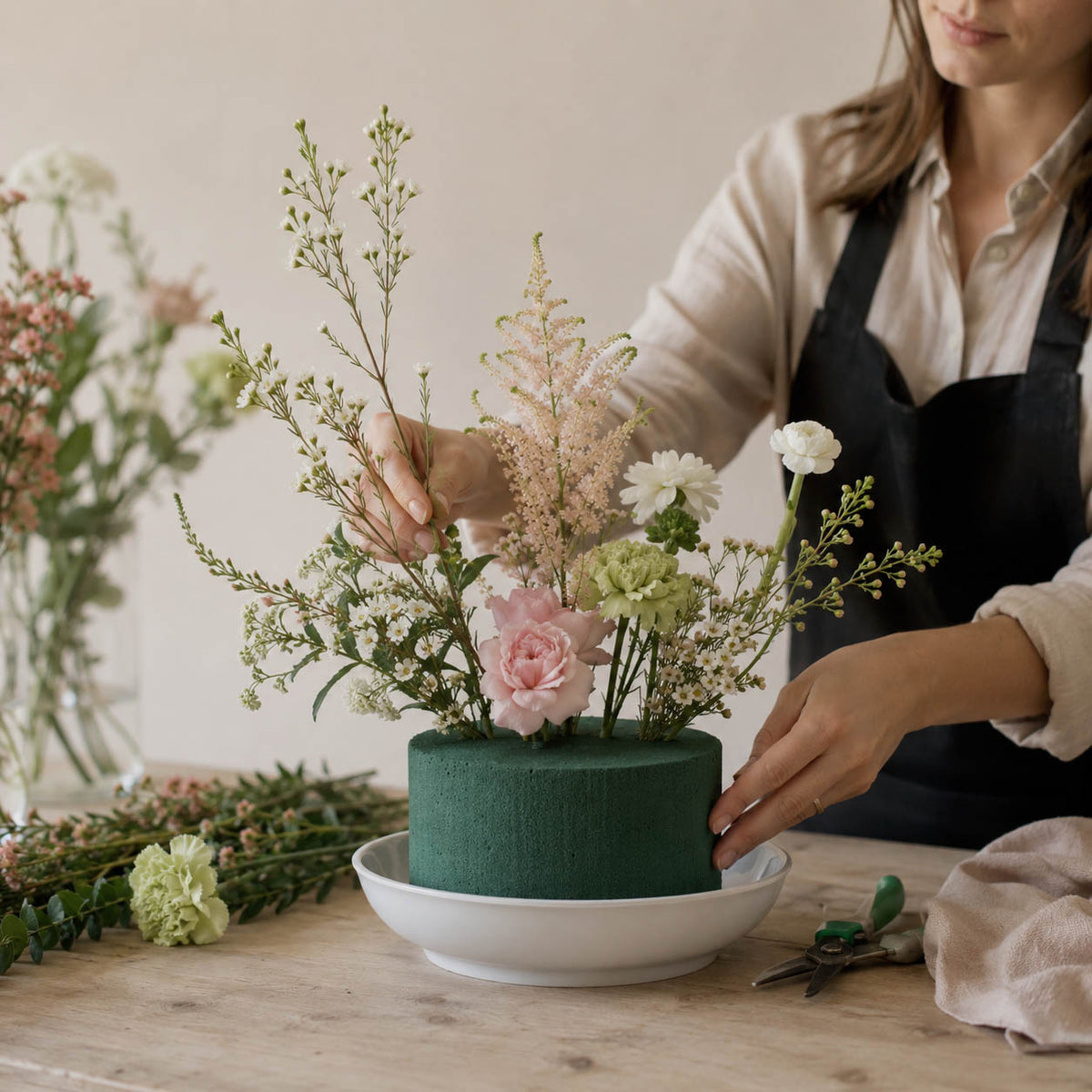 GĄBKA FLORYSTYCZNA z PODSTAWKĄ CIOTOLA do kompozycji GĄBKI florystyczne