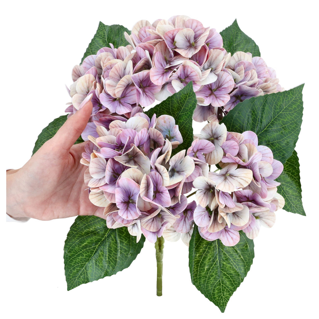 Bukiet Hortensja Fiolet Jesienny Kwiaty Sztuczne Jak Żywe Do Wazonu 45cm