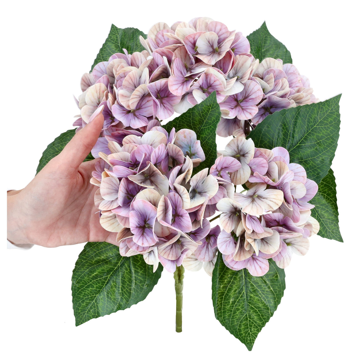 Bukiet Hortensja Fiolet Jesienny Kwiaty Sztuczne Jak Żywe Do Wazonu 45cm