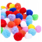 Pompony POLIESTROWE kolorowe do DEKORACJI pomponiki OZDOBNE mix 2cm 40szt