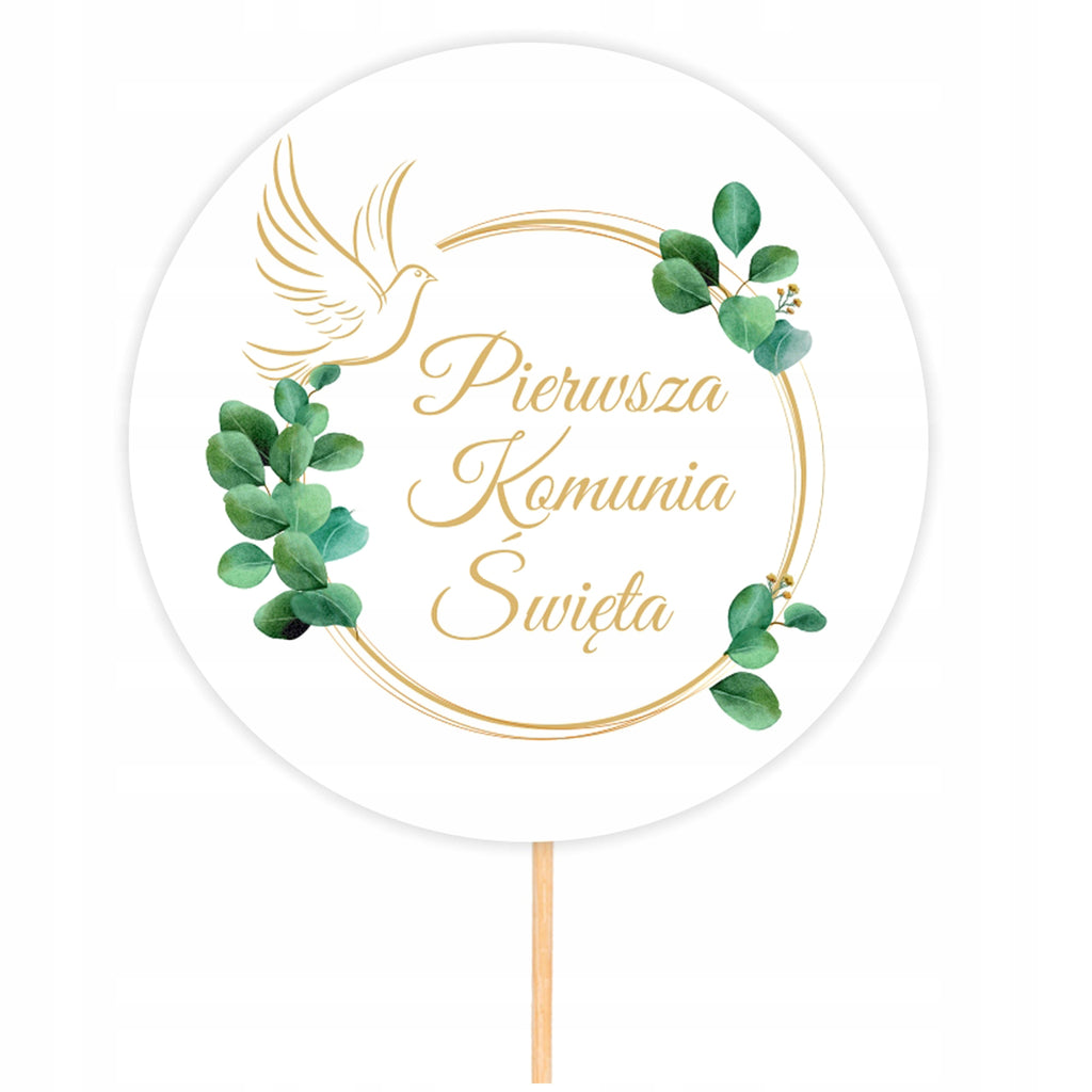 Topper Na Tort Pierwsza Komunia Święta Dekoracja Tortu Dekoracje Komunijne