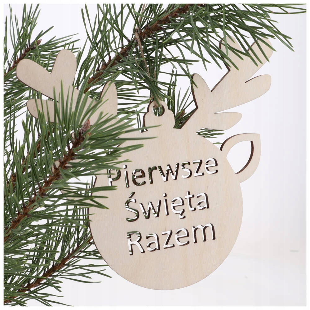 Bombki Choinkowe Dekoracja Świąteczna Z Reniferem Ozdoba Na Choinkę Napis