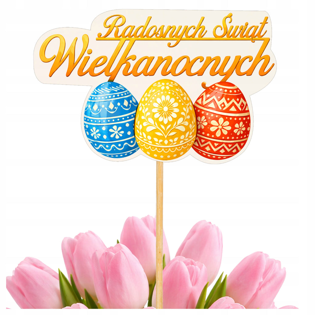 TOPPER WIELKANOCNY dekoracje wielkanocne do ŚWIĘCONKI toper piker WIELKANOC