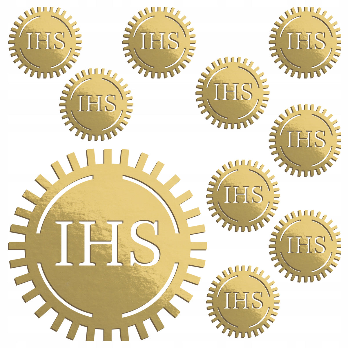 Hostia Papierowa Złoto Scrapki IHS Promienie 10szt Komunia Święta