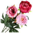 PIWONIE Peonie Kwiaty Sztuczne Jak Żywe Bukiet Zestaw 3szt Gałązki Stroik