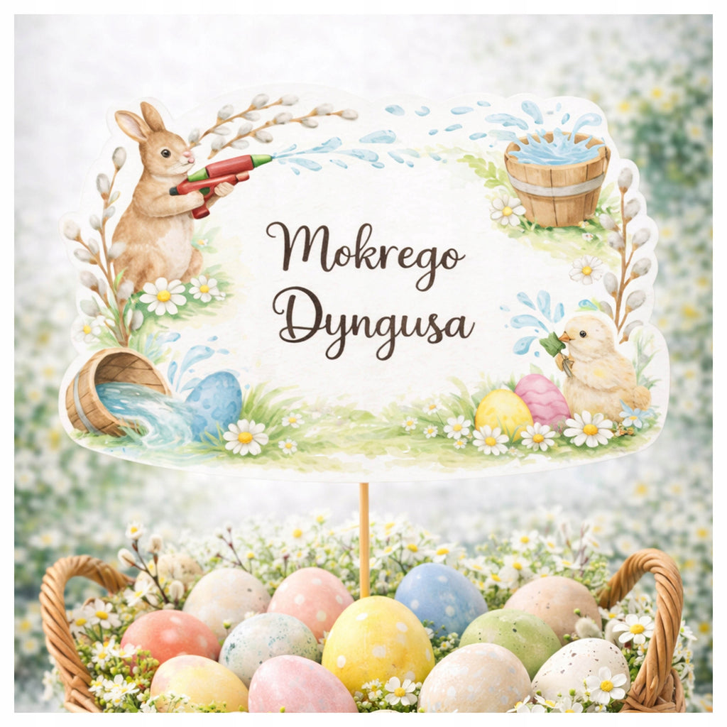 TOPPER WIELKANOCNY toper na WIELKANOC dekoracja do babki MOKREGO DYNGUSA