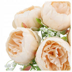 Bukiet Peonie Krem KWIATY SZTUCZNE Piwonie Gipsówka Do Wazonu Komunia Ślub