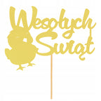 TOPPER kurczaczek WIELKANOCNY do ŚWIĘCONKI koszyczka na WIELKANOC napis