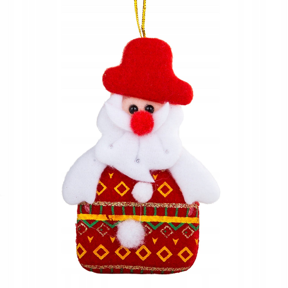 Zawieszka Bombka Świąteczna Mikołaj Czerwony 14cm